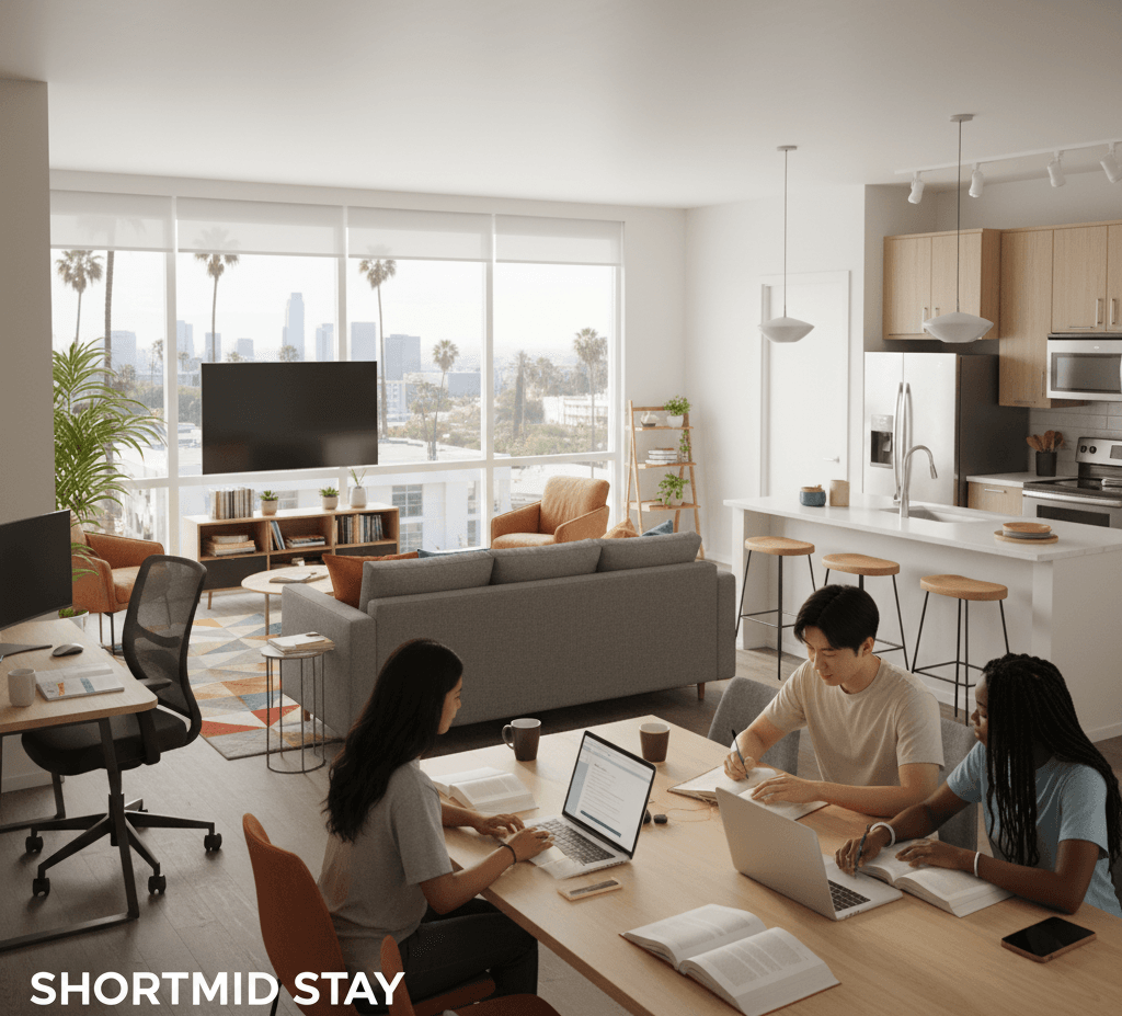 Los Angeles is home to world-renowned universities and colleges such as UCLA, USC, and Cal State LA. Every year, thousands of students arrive from across the country and around the globe, eager to pursue their academic goals. But one of the biggest challenges they face isn’t getting into school—it’s finding a place to live. With traditional dorms often full or too costly, many students turn to student housing alternatives in Los Angeles. These options provide flexibility, comfort, and affordability, making them a smart choice for today’s learners. Why Student Housing Alternatives Are on the Rise As more students flood into Los Angeles, dorm availability hasn’t kept up with demand. On-campus housing often comes with: Limited space and long waitlists Small, shared rooms with few amenities Higher costs compared to off-campus rentals This leaves students searching for alternatives. The good news is that Los Angeles offers a wide range of off-campus student rentals and furnished housing for students in LA that suit different budgets and lifestyles. Furnished Housing for Students in LA For students balancing classes, jobs, and social lives, moving into a fully furnished rental is a game-changer. These spaces are ready to go, saving students the time and expense of buying furniture. Typical amenities include: Comfortable beds, desks, and study spaces Fully equipped kitchens to cook meals at home High-speed internet for online classes and research Common living areas that encourage socialising Laundry facilities for convenience With furnished housing for students in LA, students can focus on academics instead of worrying about setting up an apartment. Off-Campus Student Rentals in Los Angeles For many, off-campus student rentals in Los Angeles offer more freedom and independence compared to dorm life. Off-campus living allows students to: Choose their neighbourhood, whether near campus or in a vibrant LA district Enjoy larger living spaces with more privacy Live with roommates or alone, depending on preference Access more amenities, like gyms or pools, depending on the property Popular neighbourhoods for student rentals include Westwood (near UCLA), University Park (close to USC), and Koreatown for students who want central access at a lower cost. Temporary Housing for International Students International students face unique challenges when relocating to Los Angeles. Many arrive weeks before classes begin and need housing while they settle in. That’s where temporary housing for international students becomes critical. These rentals provide: Short-term leases that can be extended once permanent housing is secured Fully furnished units so students don’t need to bring furniture from overseas Safe, welcoming environments for students adjusting to a new culture Locations close to campus for easy commutes By offering a stable foundation, temporary rentals help international students transition smoothly into academic life. Why Alternatives Beat Dorm Life Dorms may be the traditional choice, but alternatives often provide more comfort and value. Key reasons students prefer alternatives include: Affordability: Renting with roommates can significantly lower costs. Privacy: No need to share a small dorm room with multiple students. Flexibility: Choose between short-term or long-term leases. Lifestyle: Off-campus rentals often allow pets, have gyms, or offer quieter study environments. For students who want to experience LA life beyond campus, alternatives provide the perfect balance. How ShortMid Stay Helps Students Thrive At ShortMid Stay, we specialise in offering student housing alternatives in Los Angeles that are flexible, affordable, and designed with students in mind. Our rentals include: Fully furnished apartments and homes ready for immediate move-in Flexible lease terms for semester-long or year-long stays Convenient locations near top universities and transit lines Options for individuals, roommates, or groups of students Whether you’re a local student seeking independence, an out-of-state freshman, or an international student arriving for the first time, ShortMid Stay has a housing option that fits. Tips for Students Searching for Housing in Los Angeles Finding the right student rental in Los Angeles can feel overwhelming. Here are some tips to make the process easier: Start early: Housing fills quickly, especially near campuses. Set a budget: Consider not only rent but also utilities and transportation costs. Look for furnished options: This saves time, money, and stress. Check transportation access: Proximity to public transit is a major plus. Ask about lease flexibility: Many students need leases aligned with academic calendars. By being proactive, students can secure housing that supports both their academic and personal success. Conclusion For today’s learners, student housing alternatives in Los Angeles provide the freedom, comfort, and affordability that traditional dorms often lack. With options like furnished housing for students in LA, off-campus student rentals in Los Angeles, and temporary housing for international students, students can focus on their studies while enjoying all that LA has to offer. Ready to secure your next home away from home? Explore ShortMid Stay’s student-friendly rentals today and discover the smarter way to live and learn in Los Angeles.