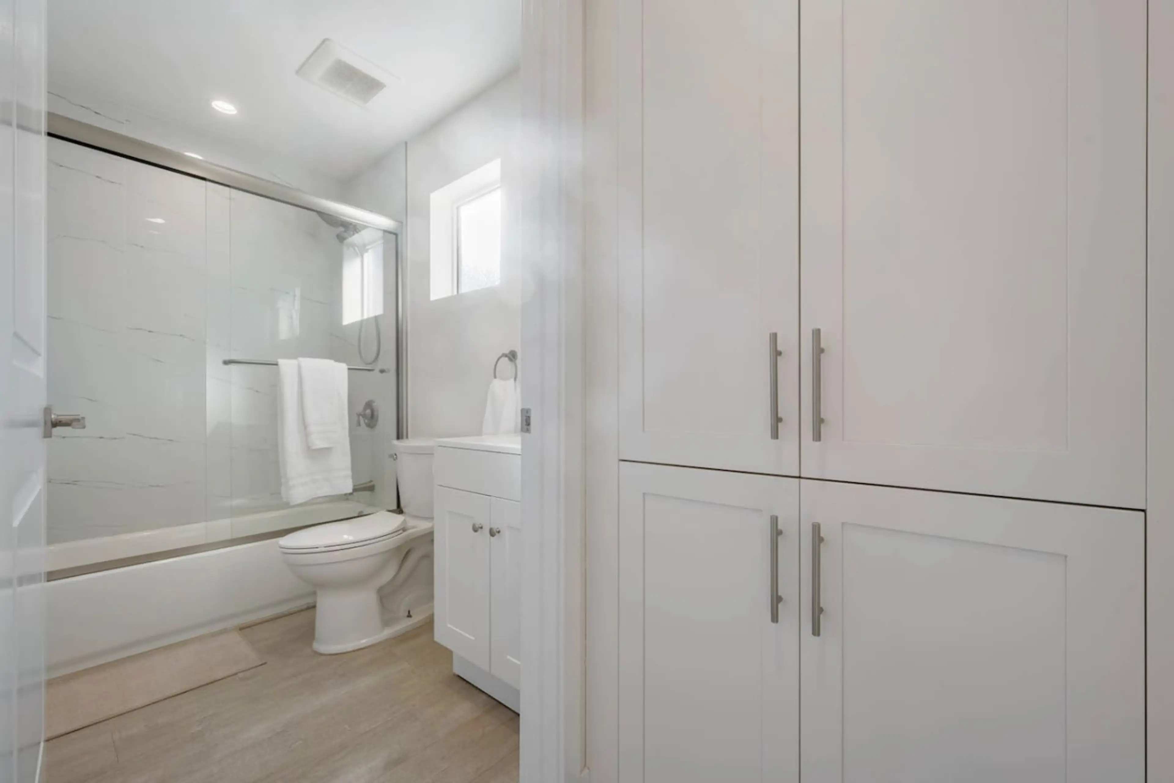 Freshen up in a clean, modern space with all essentials provided